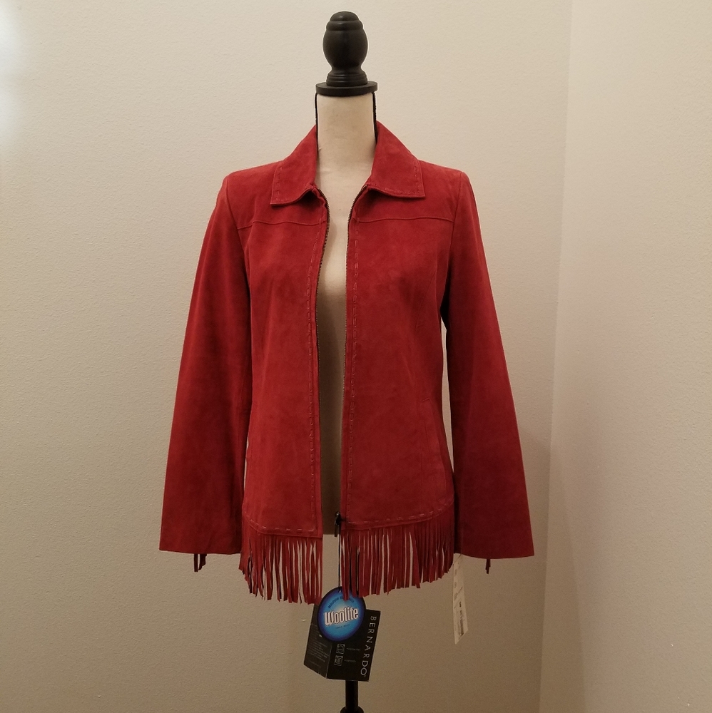 Bernardo Red Suede Jacket